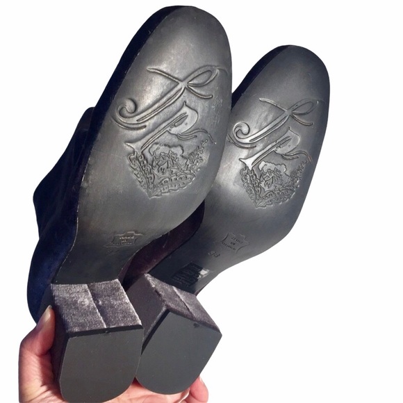 Free People 8 Cecile Velvet Gray Ankle Booties - Picture 8 of 9